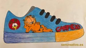 Zapatillas coloreadas con el gato Garfield