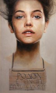 "Por unas monedas" Óleo sobre lienzo 150x92 cm de Victor Manjón